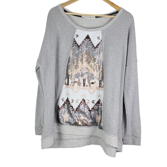 Maurices Aztec Style Swearshirt With Sequins - Picture 1 of 4